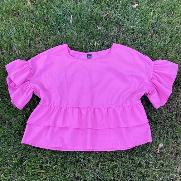 SHEIN Neon Pink Blouse - Picture 3 of 5